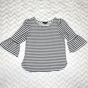 (EUC) Green Envelope Navy Blue & White Striped Top. Sz. S